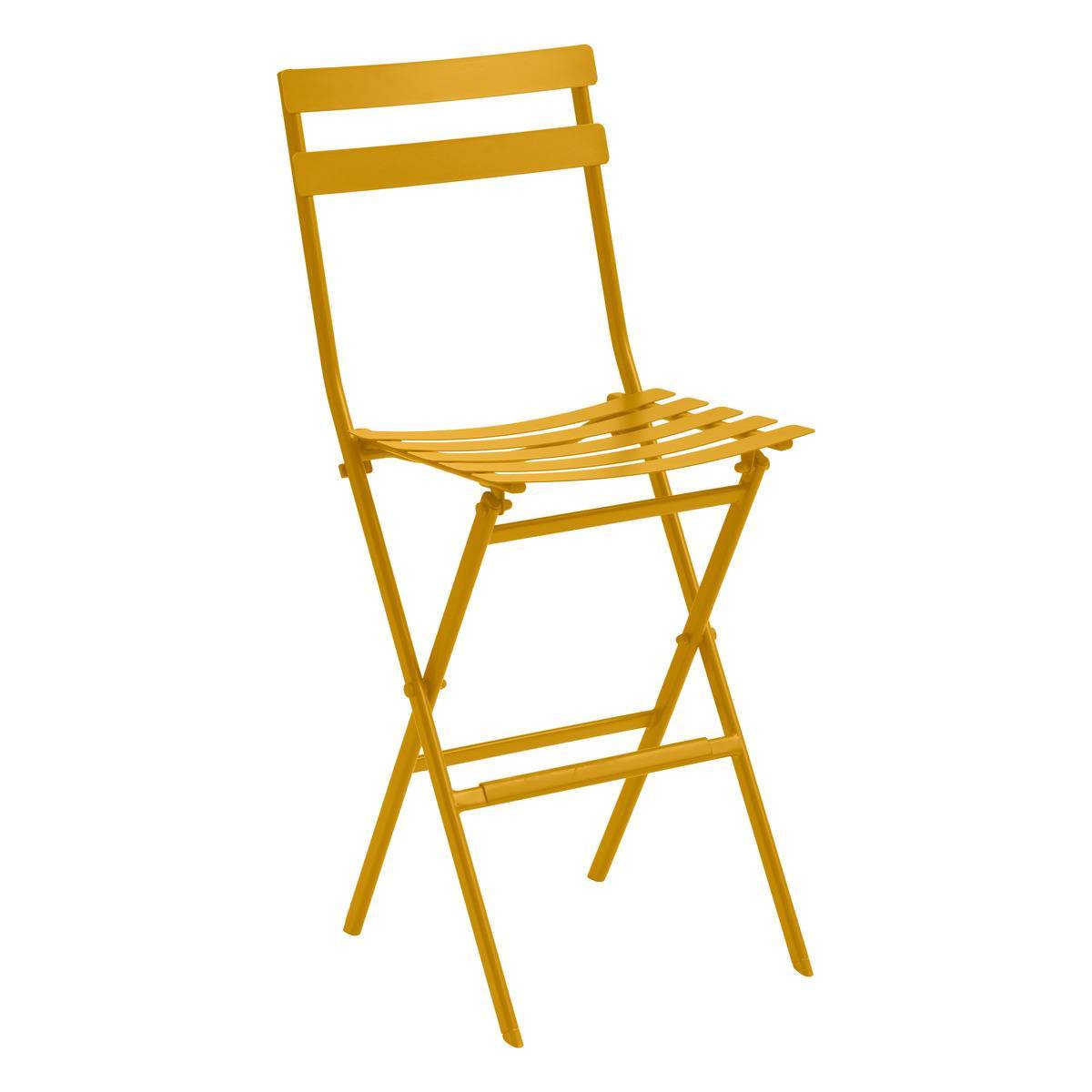 Hesperide - Lot de 2 chaises hautes pliantes de jardin "Greensboro" jaune moutarde en acier traité époxy Hespéride - Imagen 1