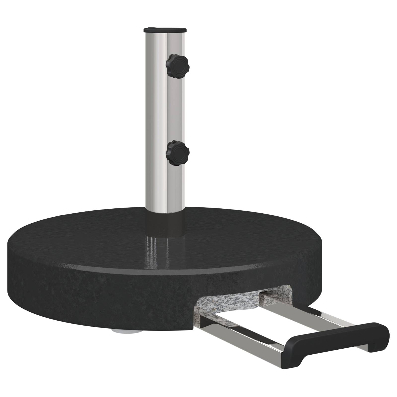 Maison Chic - Base de Parasol - Support de Parasol avec roulettes avec poignée Granit Noir 29 kg Ronde