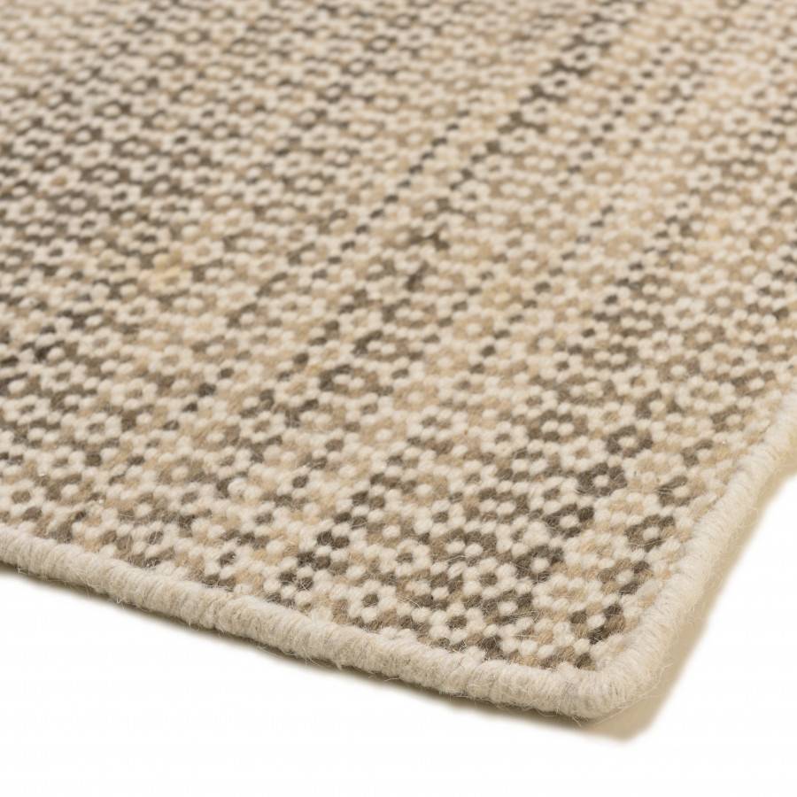 Macabane - QUENTIN - Tapis rect. 200x290cm en laine tissée couleur blanc et kaki - Imagen 4