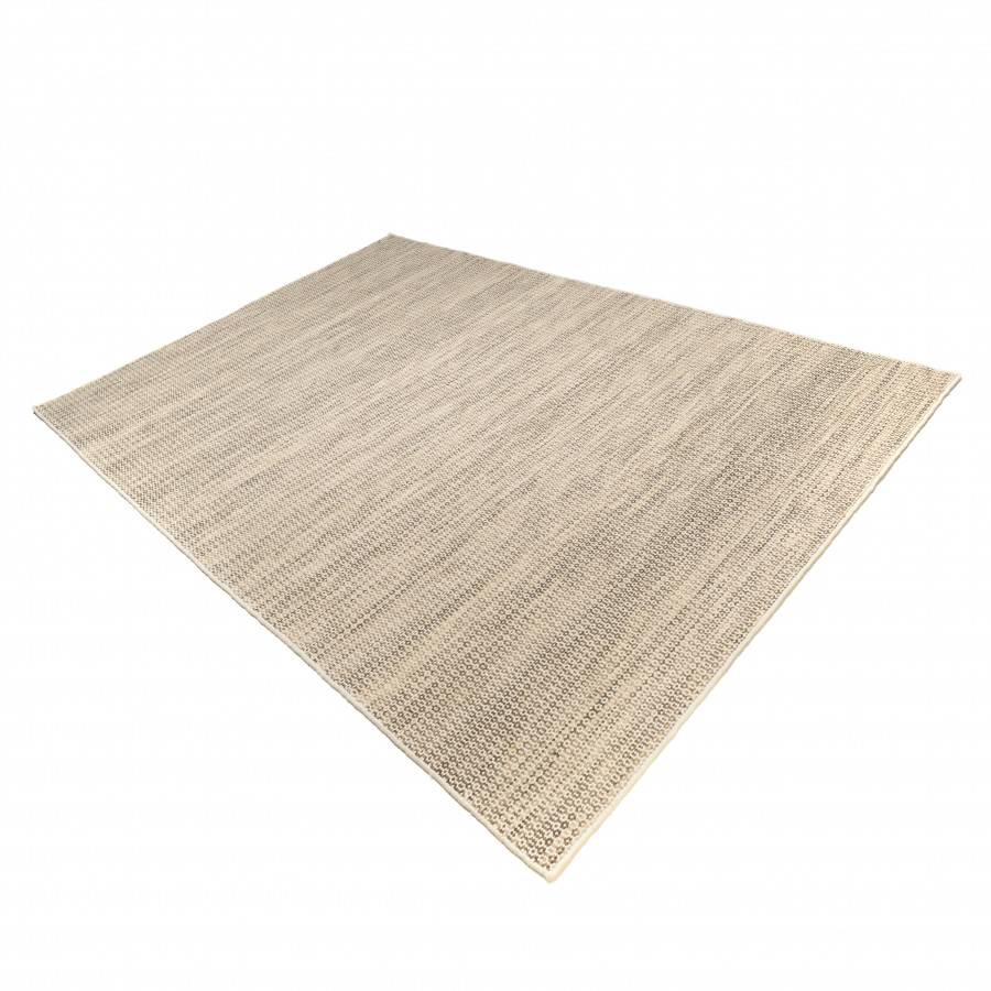 Macabane - QUENTIN - Tapis rect. 200x290cm en laine tissée couleur blanc et kaki - Imagen 5