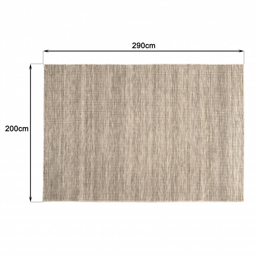 Macabane - QUENTIN - Tapis rect. 200x290cm en laine tissée couleur blanc et kaki - Imagen 8
