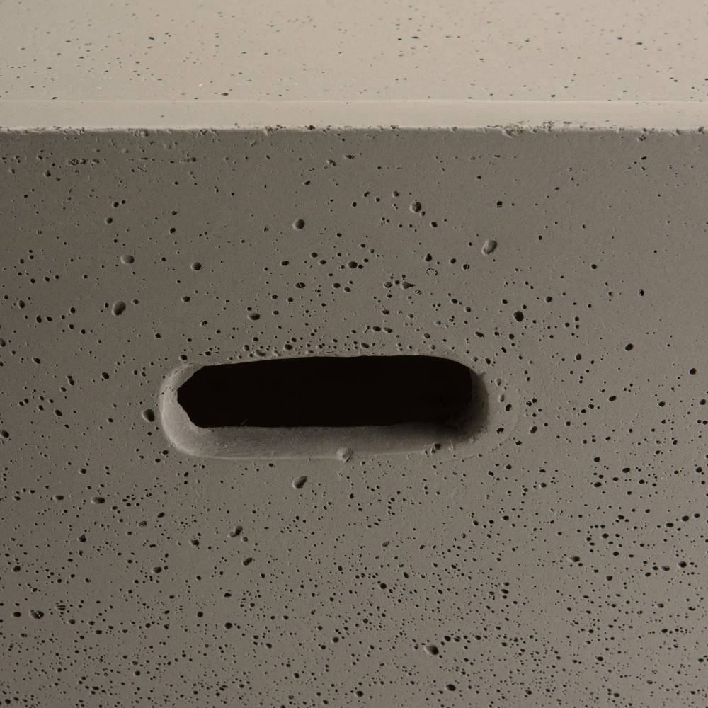 Macabane - HECTOR - Table basse de jardin carrée 68x68 cm béton gris - Imagen 3