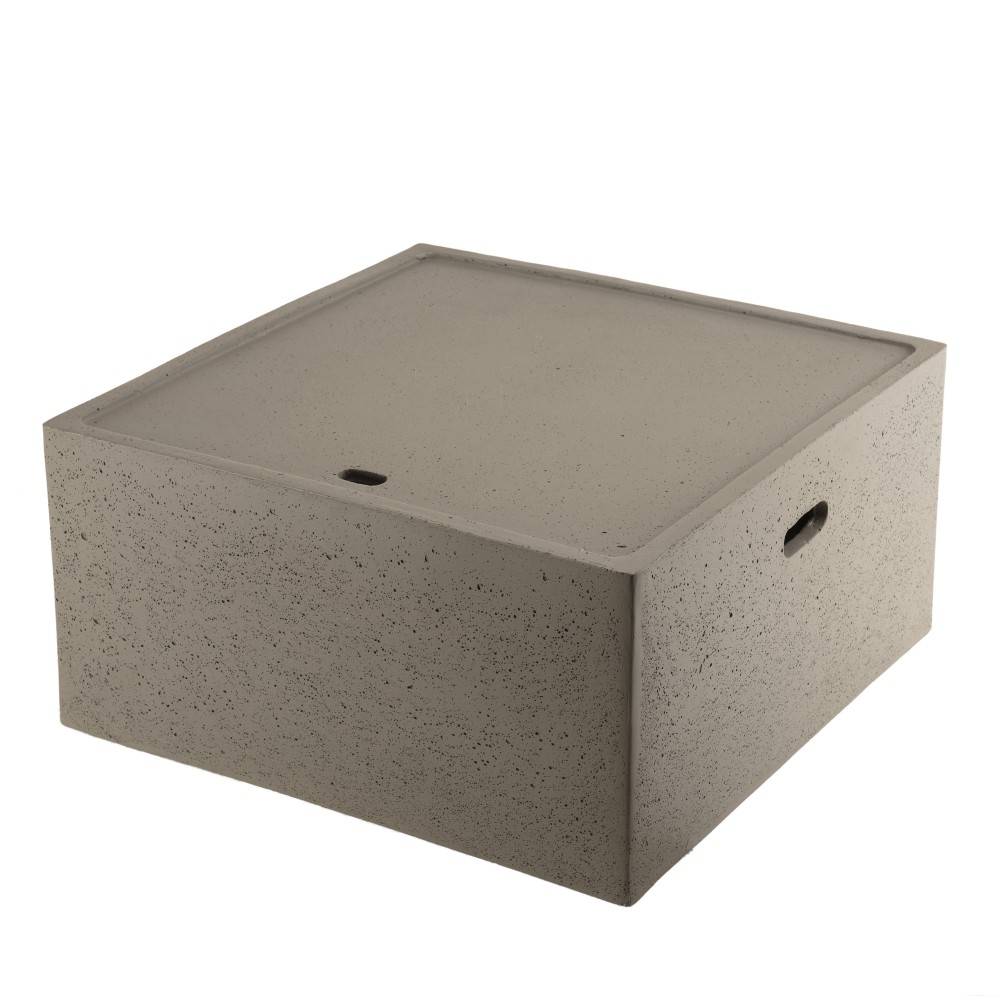 Macabane - HECTOR - Table basse de jardin carrée 68x68 cm béton gris - Imagen 1