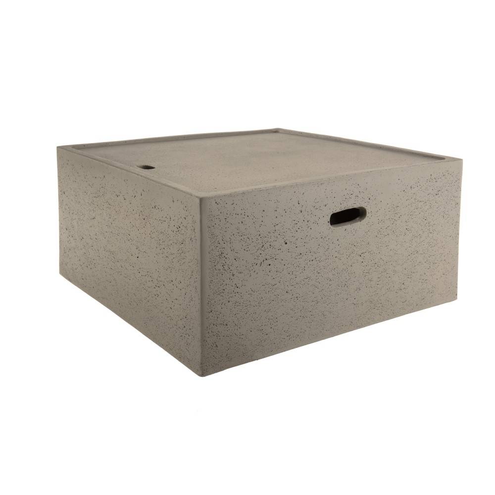 Macabane - HECTOR - Table basse de jardin carrée 68x68 cm béton gris - Imagen 4