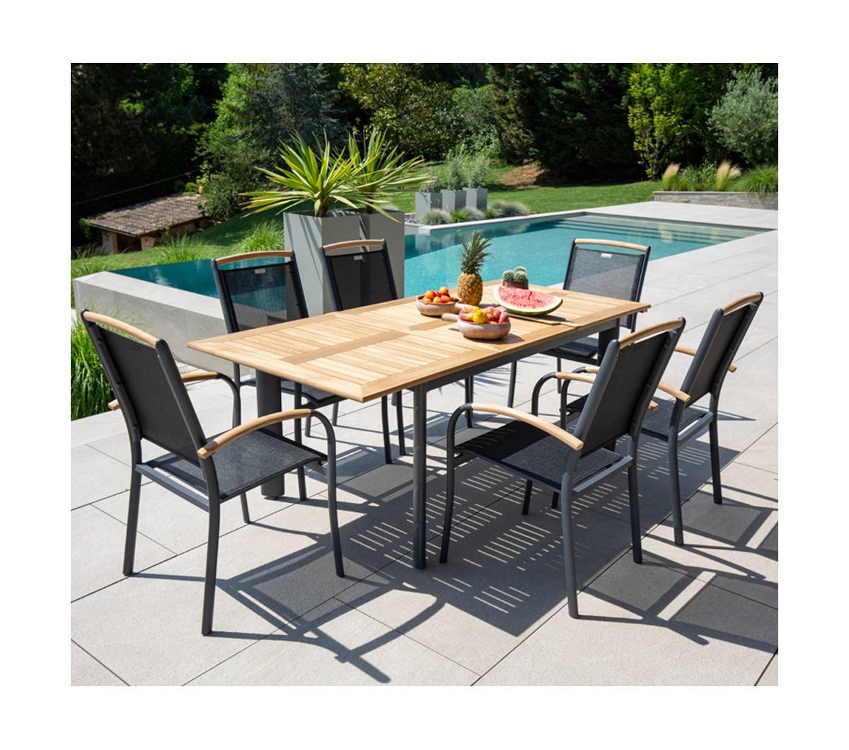 Ensemble table et chaises de jardin - 6 places en Aluminium - CABOURG - Imagen 1