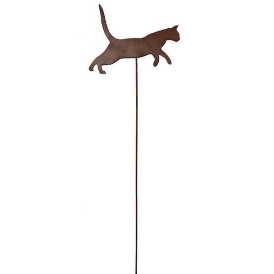 Fleur - Déco de jardin Chat 85cm en métal - Fleur