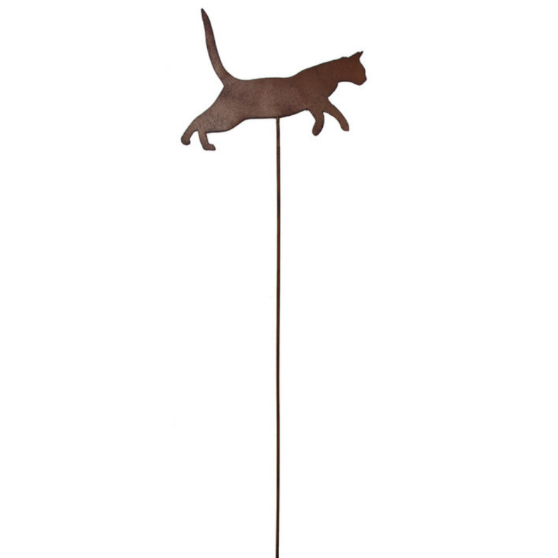 Fleur - Déco de jardin Chat 85cm en métal - Fleur