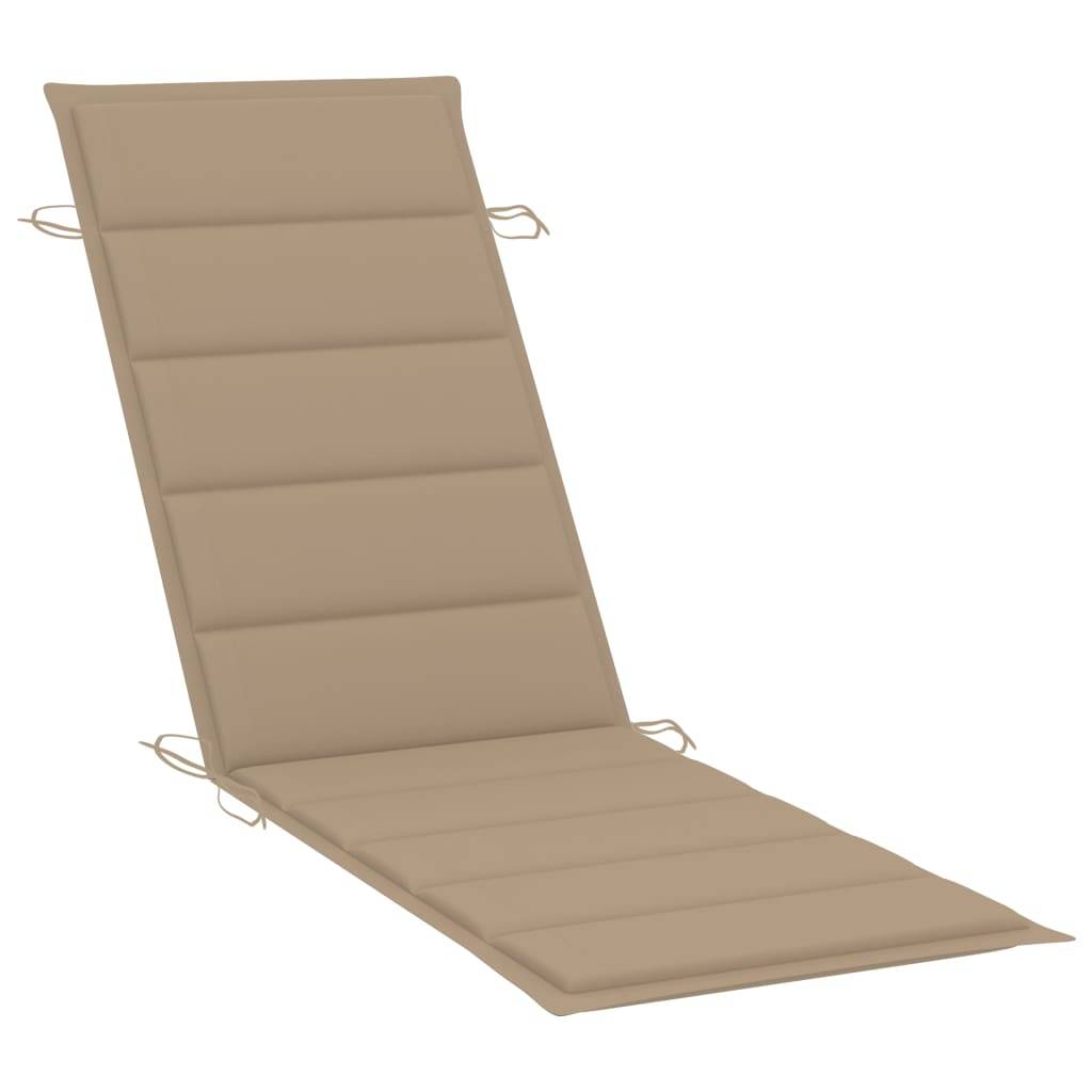 Helloshop26 - Transat chaise longue bain de soleil lit de jardin terrasse meuble d'extérieur 180 cm à bascule avec coussin bois de teck solide - Imagen 8
