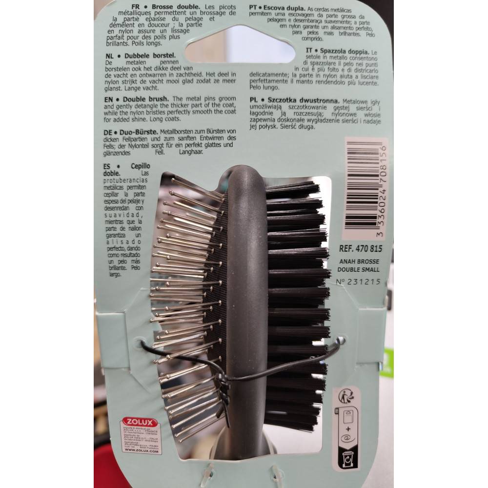 Zolux - Brosse double taille S pour chiens. - Imagen 4