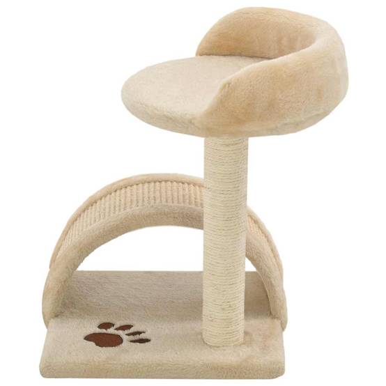 Arbre à chat, Tour à chat avec griffoir en sisal 40 cm Beige et Marron MP44 - Image 3