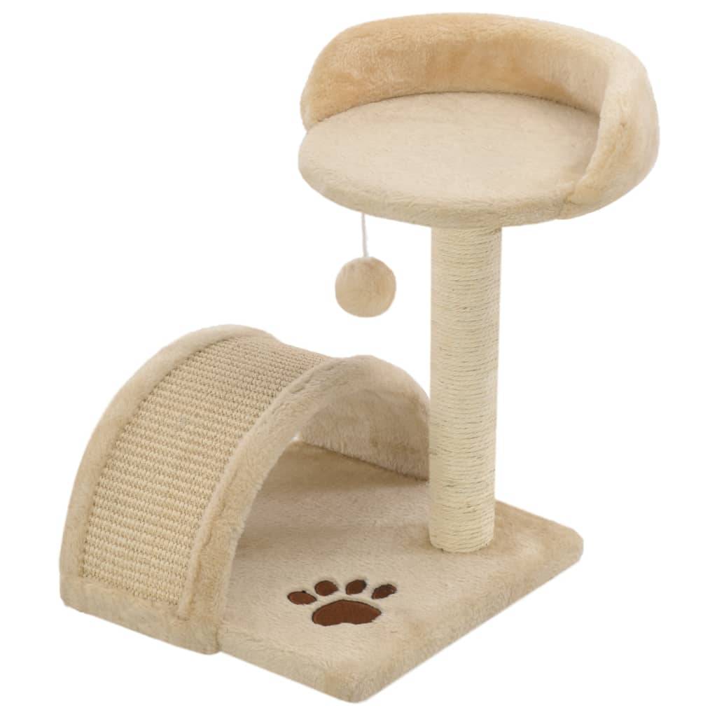 Arbre à chat, Tour à chat avec griffoir en sisal 40 cm Beige et Marron MP44