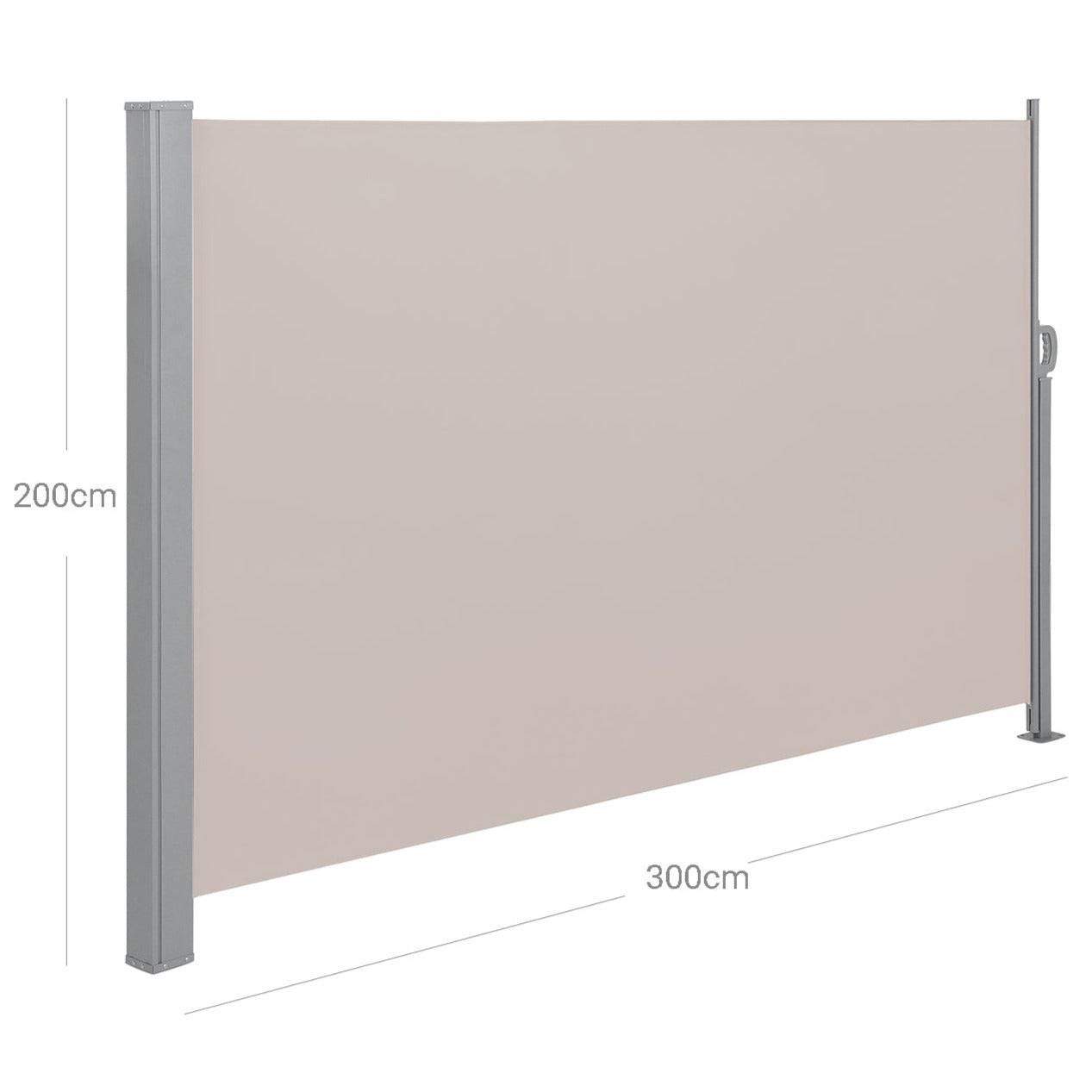 Helloshop26 - Store latéral pour balcon et terrasse pare-soleil brise-vue protection 200 x 300 cm vie privée taupe - Imagen 4
