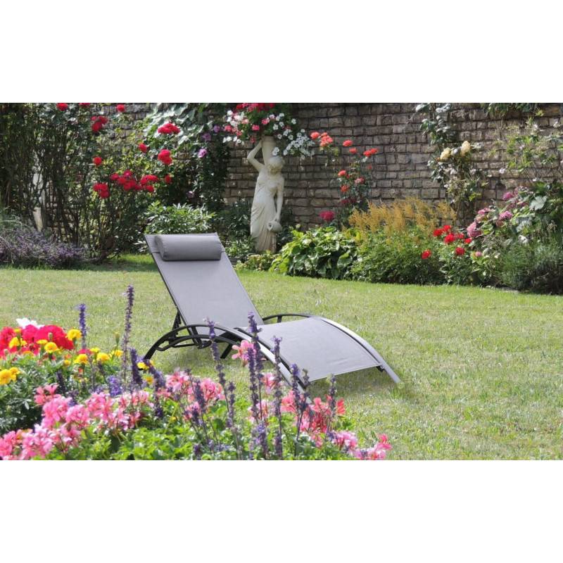 Chalet & Jardin - Lot de 2 bains de soleil Monaco en aluminium - Gris anthracite Chalet & Jardin - Image 5