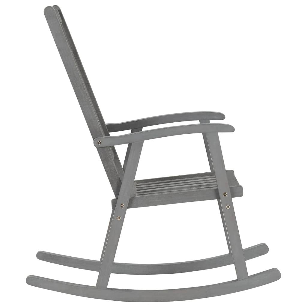 Maison Chic - Chaise à bascule - Chaise de jardin gris bois d'acacia massif HL61 - Image 3