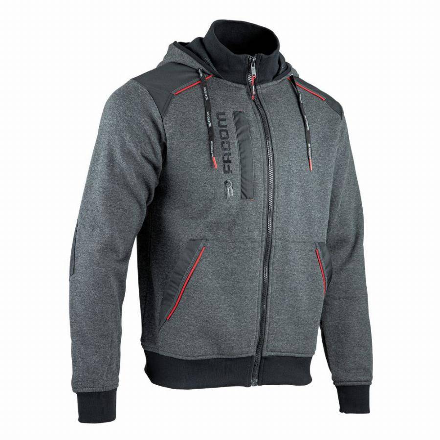 Facom - Sweat zippé FACOM Jumper Gris/Noir/Rouge Taille XXXL - FXWW8000E-XXXL - Imagen 1