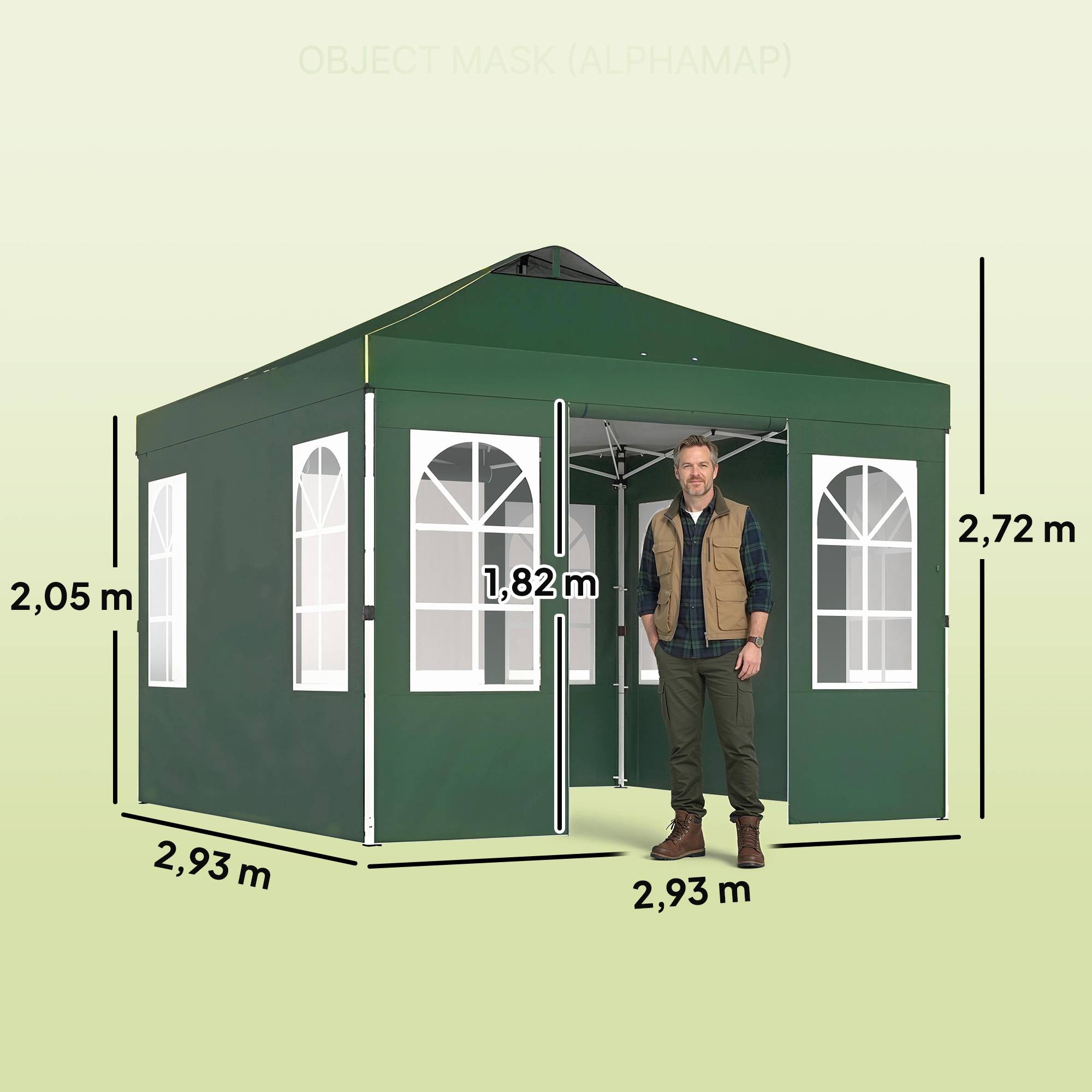 ComfortXL - Tonnelle pliante Oxford jardin réception 4 parois amovibles protection UPF 50+ 3 x 3 m verte - ComfortXL Outdoor Living - Image 5