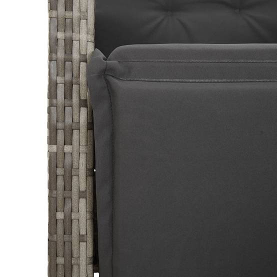 Salon de Jardin 4 Personnes Résine Tressée Grise, 2 Chaises Inclinables et 2 avec Repose-Pieds – ComfortXL Outdoor Living - Image 3