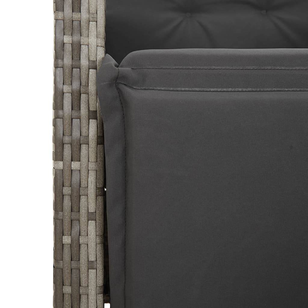Salon de Jardin 4 Personnes Résine Tressée Grise, 2 Chaises Inclinables et 2 avec Repose-Pieds – ComfortXL Outdoor Living - Image 3