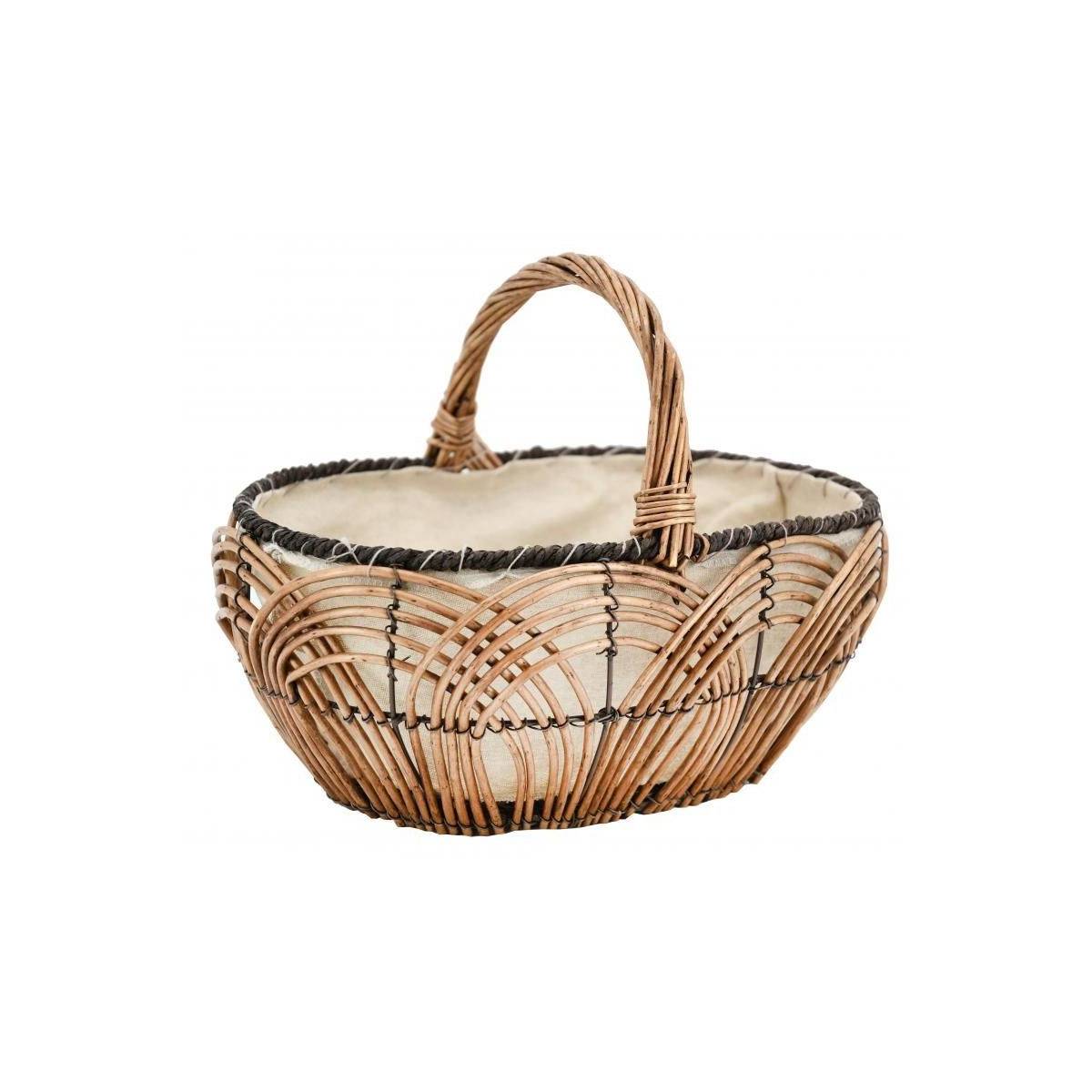 Aubry Gaspard - Panier en osier lacerie et jute 35 cm