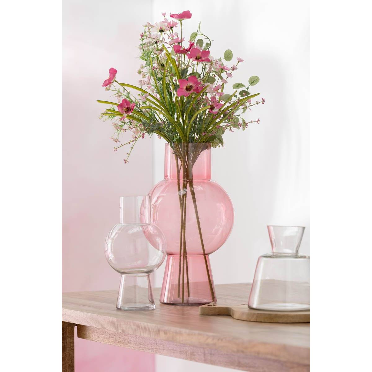 Vase Boule en Verre "Pinky Perfect" 22cm Transparent - Image 3