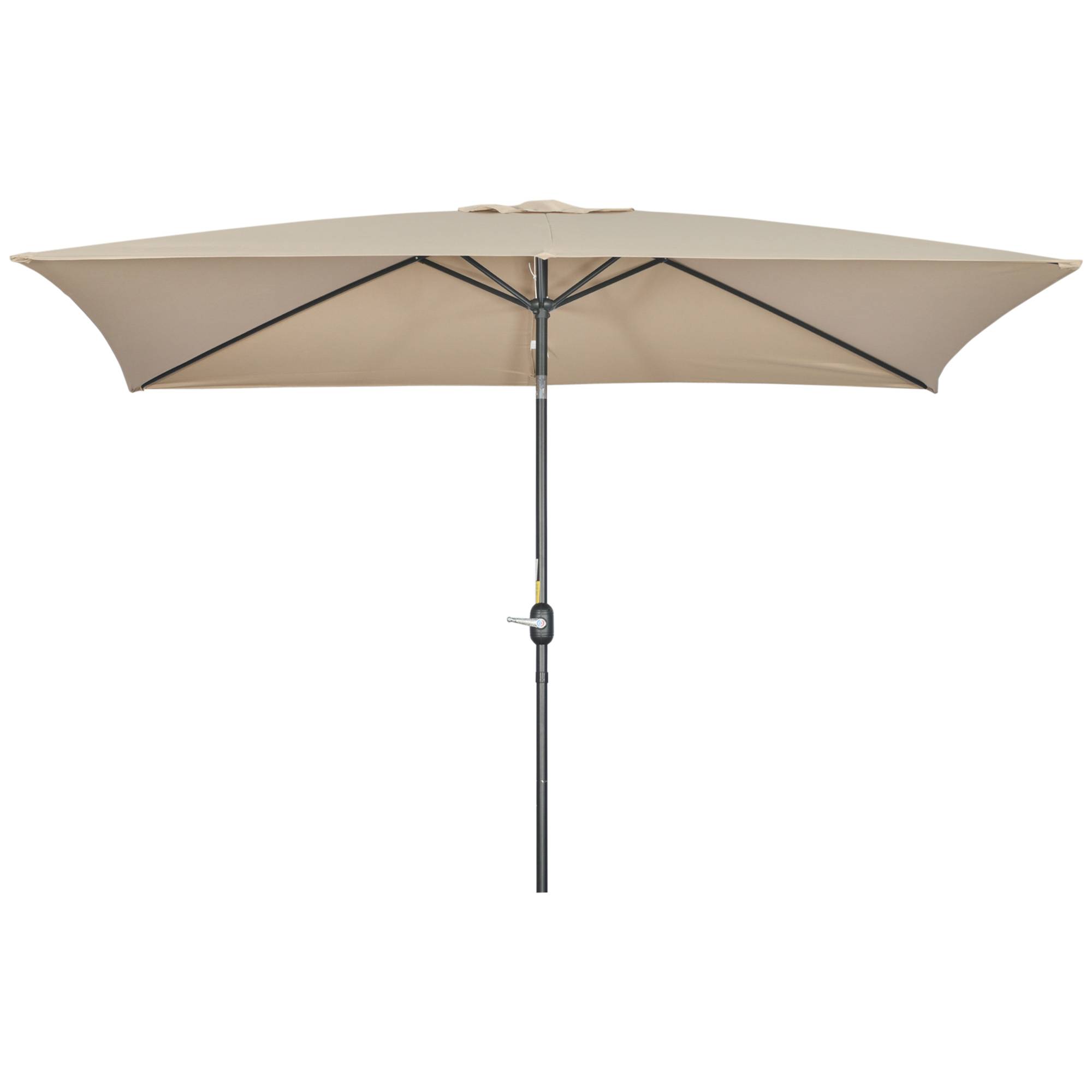 ComfortXL - Parasol rectangulaire aluminium pour terrasse inclinable avec manivelle 295x195cm kaki - ComfortXL Outdoor Living - Image 2
