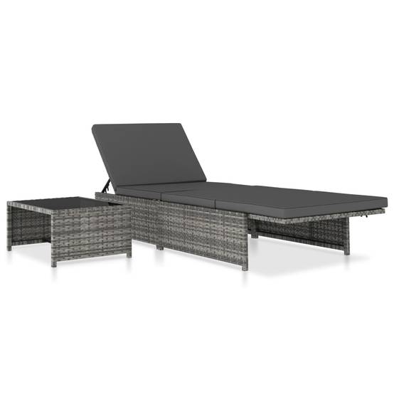 Vidaxl - Chaises inclinables de jardin lot de 2 et table résine tressée vidaXL 47401 - Imagen 5