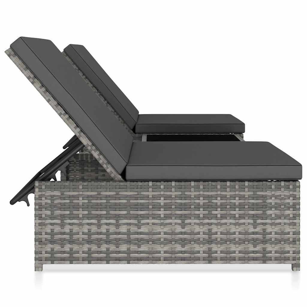 Vidaxl - Chaises inclinables de jardin lot de 2 et table résine tressée vidaXL 47401 - Imagen 4