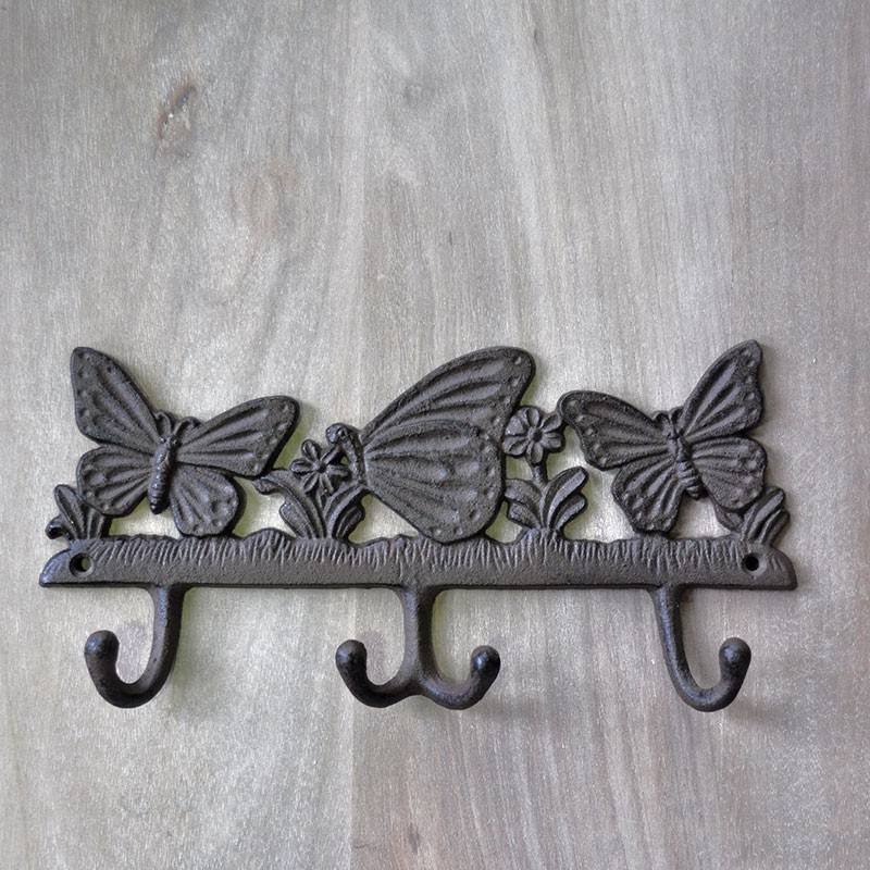 La Grande Prairie - Patère fonte Famille Papillon 14x29x4cm - Image 2