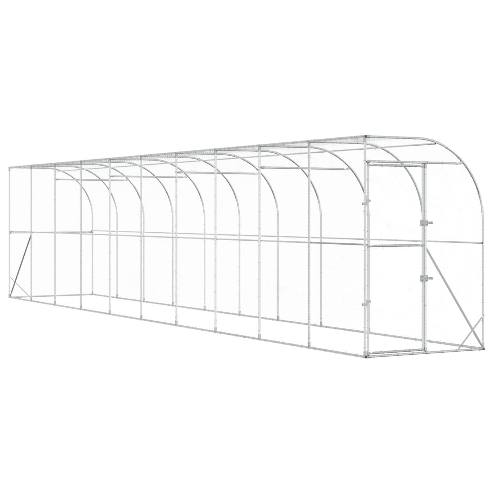 Vidaxl - Poulailler contre le mur Argenté 600 x 150 x 215 cm vidaXL 3434719 - Image 2