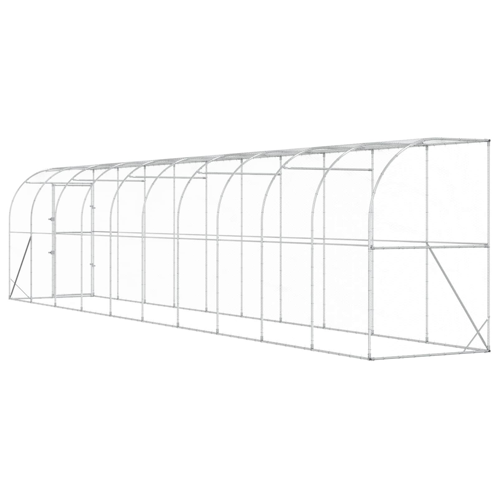 Vidaxl - Poulailler contre le mur Argenté 600 x 150 x 215 cm vidaXL 3434719 - Image 7