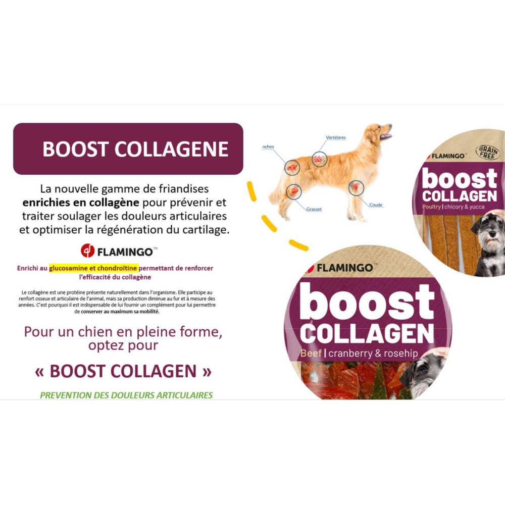 Flamingo - Friandises Boost Saucisse avec insectes & Collagène 600 g pour chien - Image 3