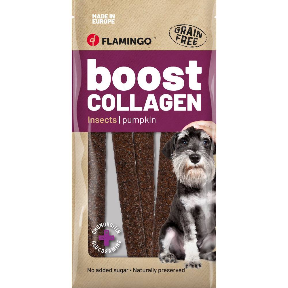 Flamingo - Friandises Boost Saucisse avec insectes & Collagène 600 g pour chien - Image 1
