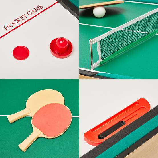 Kangui - Kangui - Table multi jeux 4 en 1 pour toute la famille - Baby-foot - Billard - Ping Pong - Hockey - Image 4
