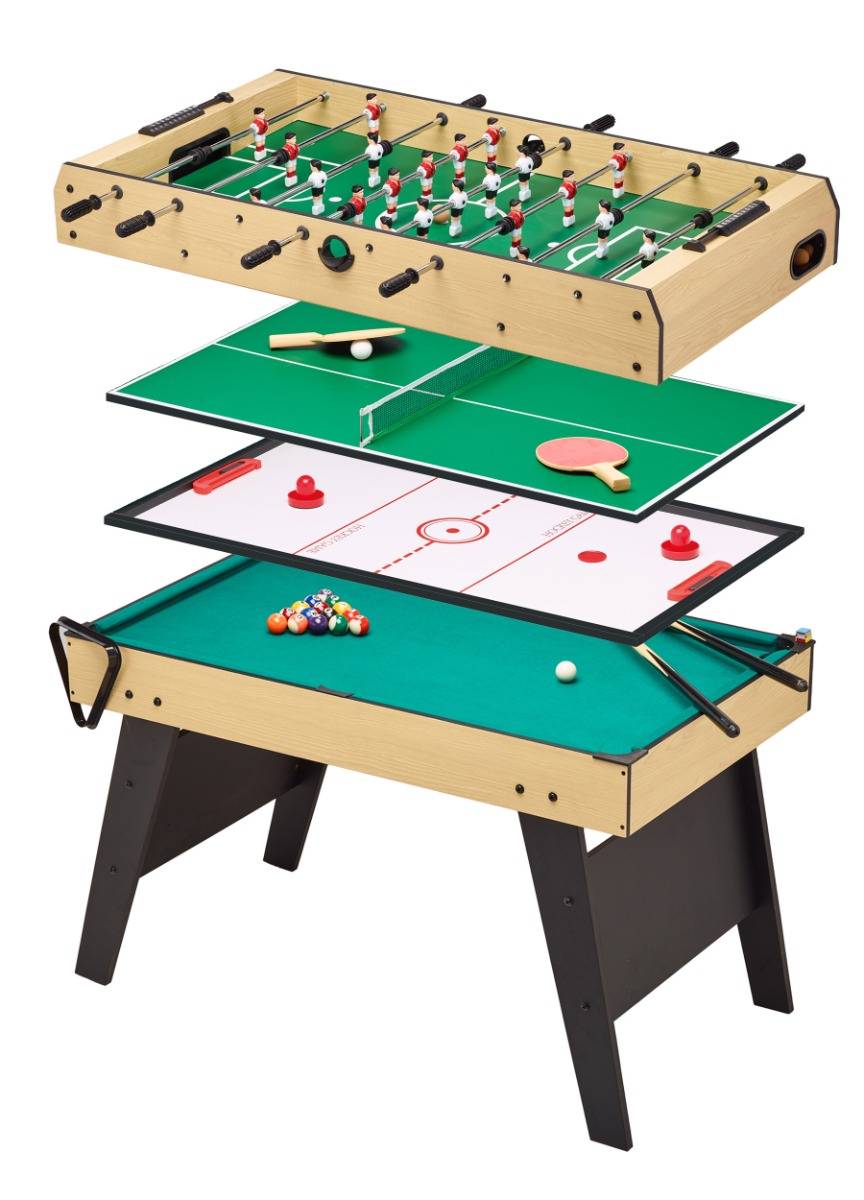 Kangui - Kangui - Table multi jeux 4 en 1 pour toute la famille - Baby-foot - Billard - Ping Pong - Hockey - Image 1