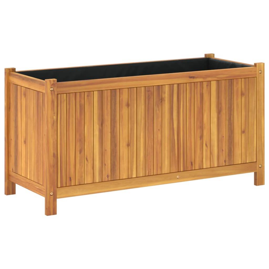 Maison Chic - Jardinière, Bac à fleurs, Pot de fleurs avec doublure 99,5x38x50 cm bois massif d'acacia - Imagen 7
