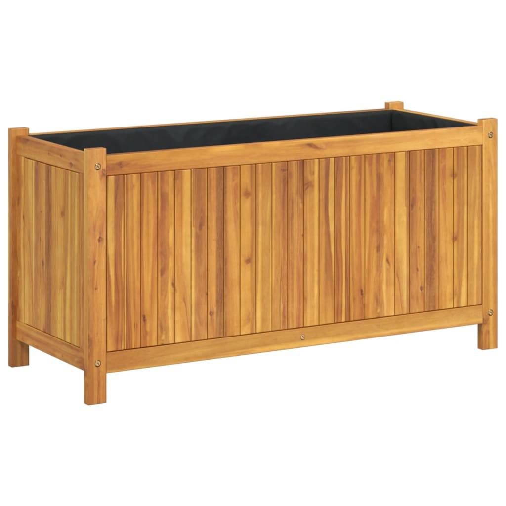 Maison Chic - Jardinière, Bac à fleurs, Pot de fleurs avec doublure 99,5x38x50 cm bois massif d'acacia - Imagen 1