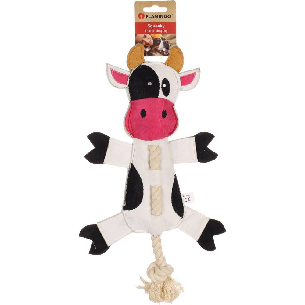 Jouet vache avec corde 38 cm pour chien - Imagen 2