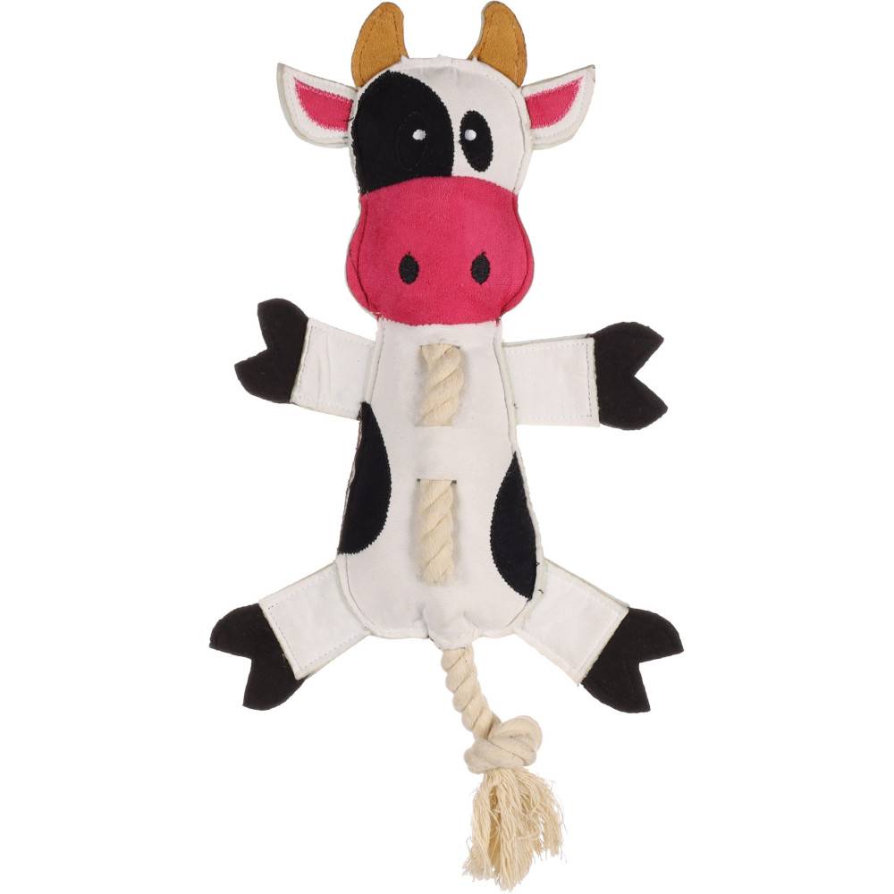 Jouet vache avec corde 38 cm pour chien - Imagen 4