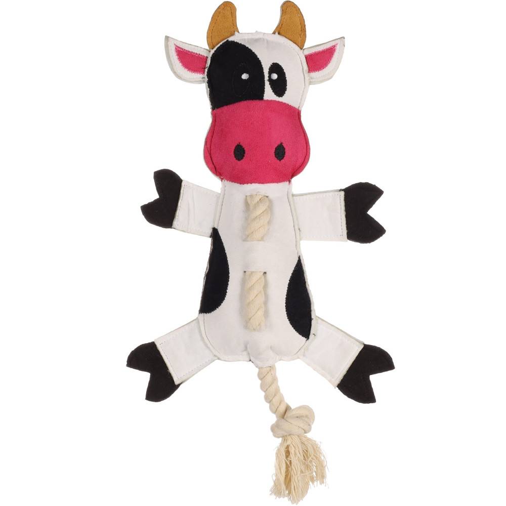 Jouet vache avec corde 38 cm pour chien - Imagen 1