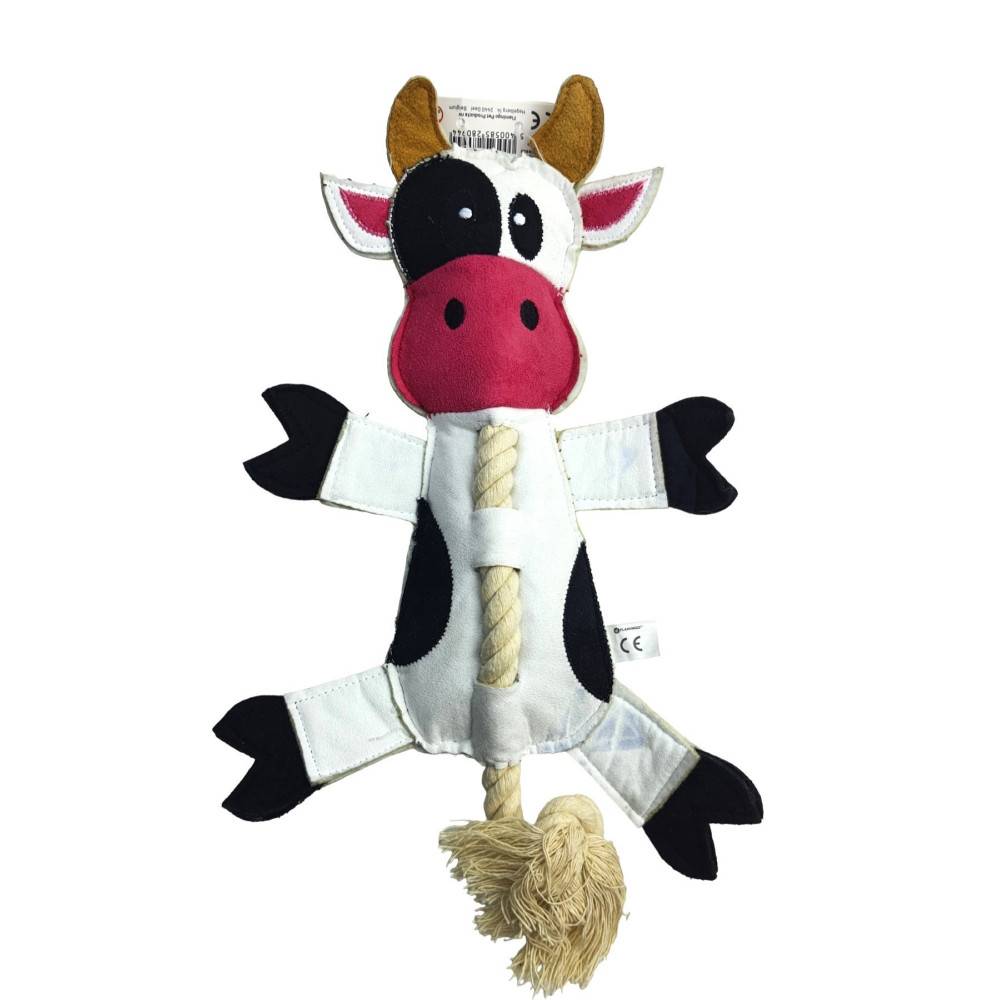 Jouet vache avec corde 38 cm pour chien - Imagen 3
