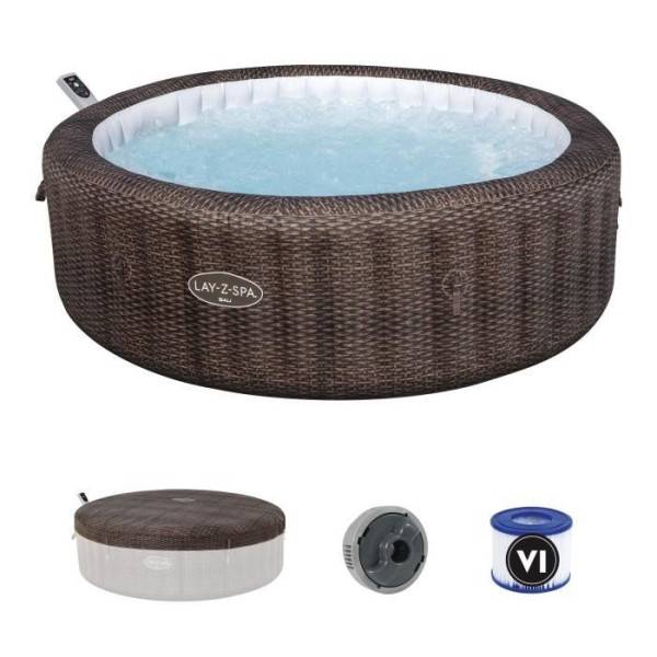Bestway - Spa gonflable BESTWAY - Lay-Z-Spa Bali - 180 airjets - 216 x 71 cm - 5 a 7 places - Rond (couverture, cartouche, diffuseur) - Image 1