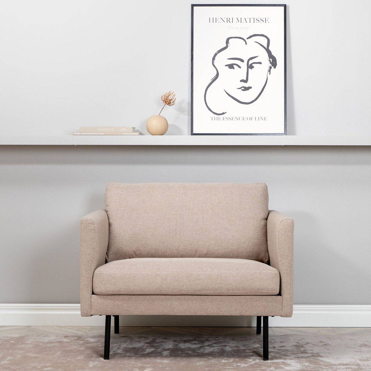 Paris Prix - Fauteuil en Tissu "Zoom" 95cm Beige - Image 10