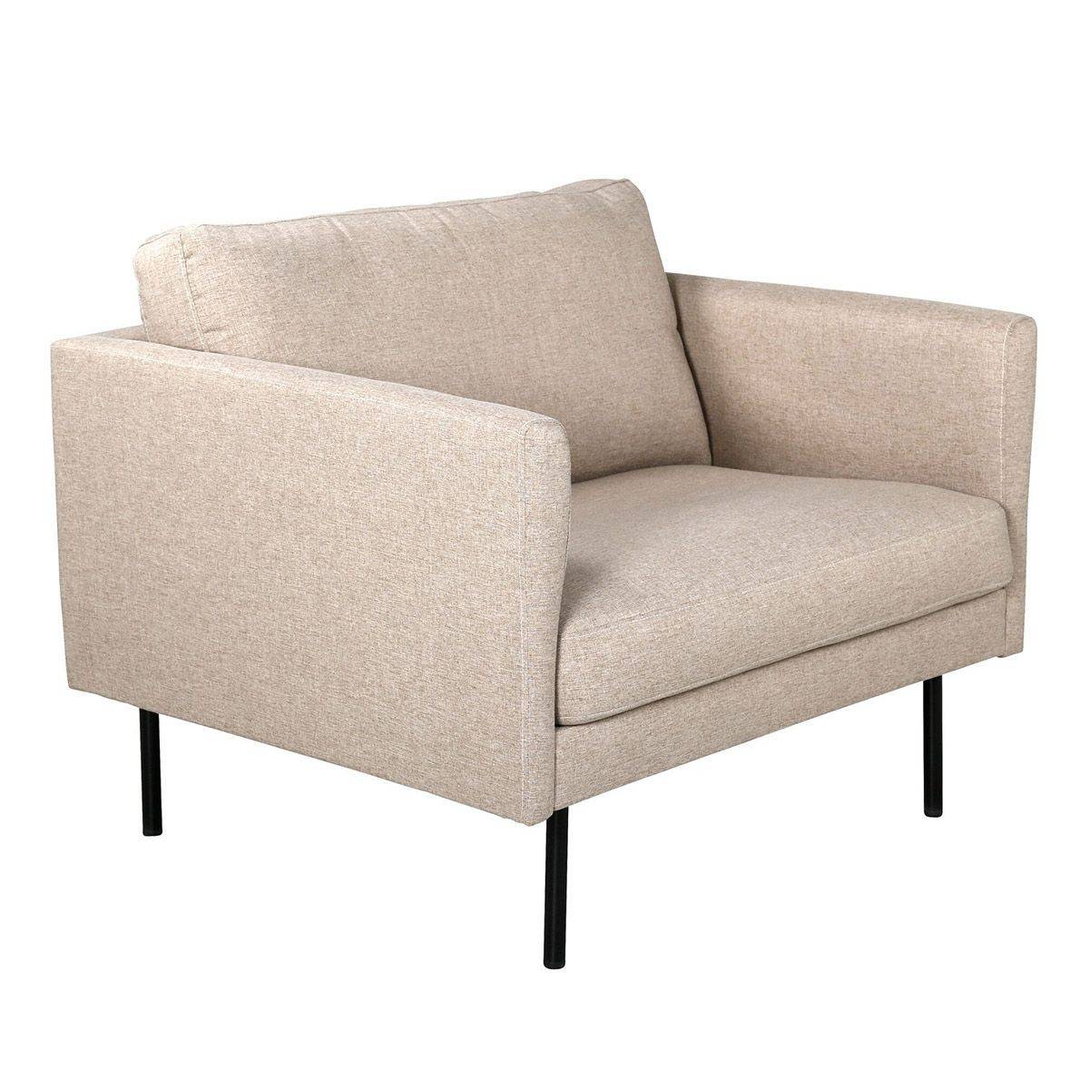 Paris Prix - Fauteuil en Tissu "Zoom" 95cm Beige - Image 1