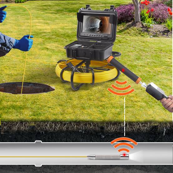 VEVOR Caméra inspection 50 m avec localisateur 512 Hz. Écran 9'', DVR, étanche IP68, 12 LED. Pour conduit - Image 8
