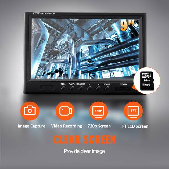 VEVOR Caméra inspection 50 m avec localisateur 512 Hz. Écran 9'', DVR, étanche IP68, 12 LED. Pour conduit - Image 3