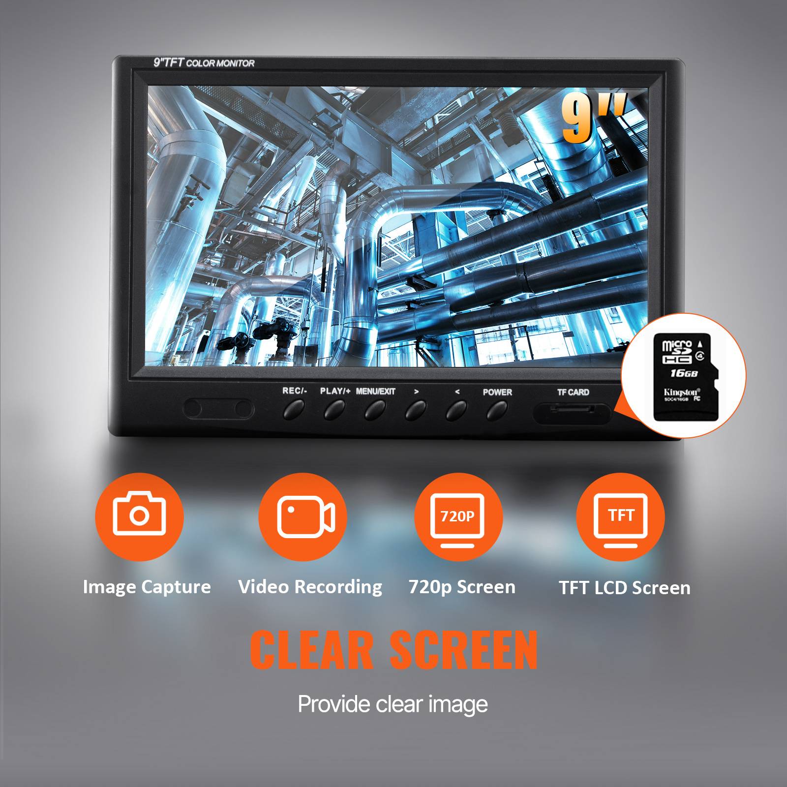 VEVOR Caméra inspection 50 m avec localisateur 512 Hz. Écran 9'', DVR, étanche IP68, 12 LED. Pour conduit - Image 3