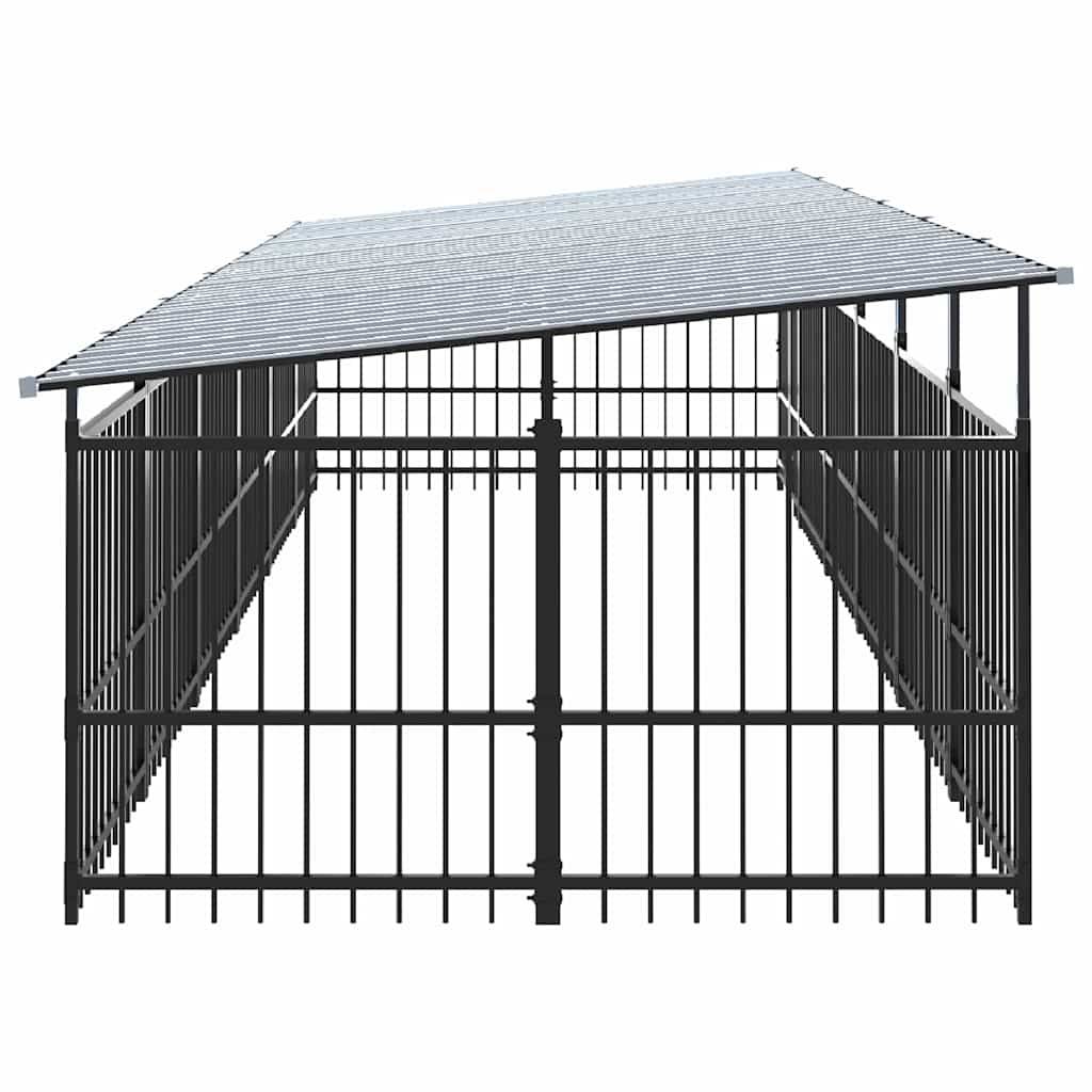 Vidaxl - Chenil d'extérieur avec toit pour chiens Acier 11,26 m² vidaXL 3124611 - Imagen 5