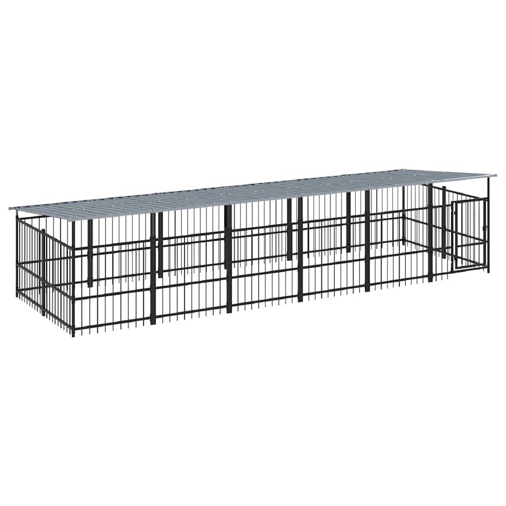 Vidaxl - Chenil d'extérieur avec toit pour chiens Acier 11,26 m² vidaXL 3124611 - Imagen 2