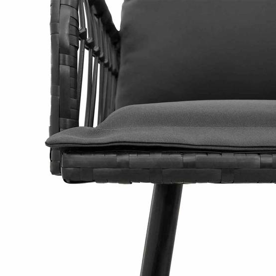 Petit salon de jardin 4 places polyrotin pour balcon et terrasse Noir – ComfortXL Outdoor Living - Image 8