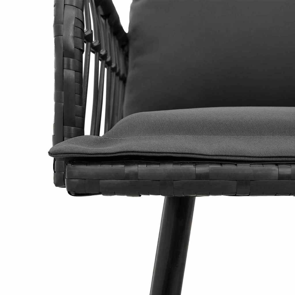 Petit salon de jardin 4 places polyrotin pour balcon et terrasse Noir – ComfortXL Outdoor Living - Image 8